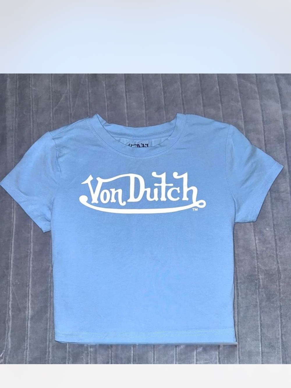 Von Dutch Light Blue Crop Top